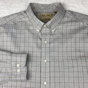 Roundtree & Yorke Gold Label Shirt Men's 2XB Gray/Brown Checks No Iron